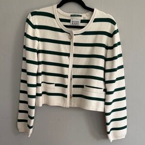 Scotch & Soda Cream and Green Striped Cardigan